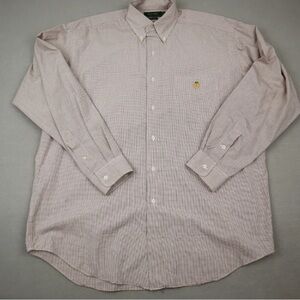 Vintage Ralph Lauren Pink Checkered Button Down Shirt size Large